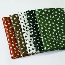 1 Yard Stars Printed Satin Fabric Soft Scarf DIY Gown Headband Tissu