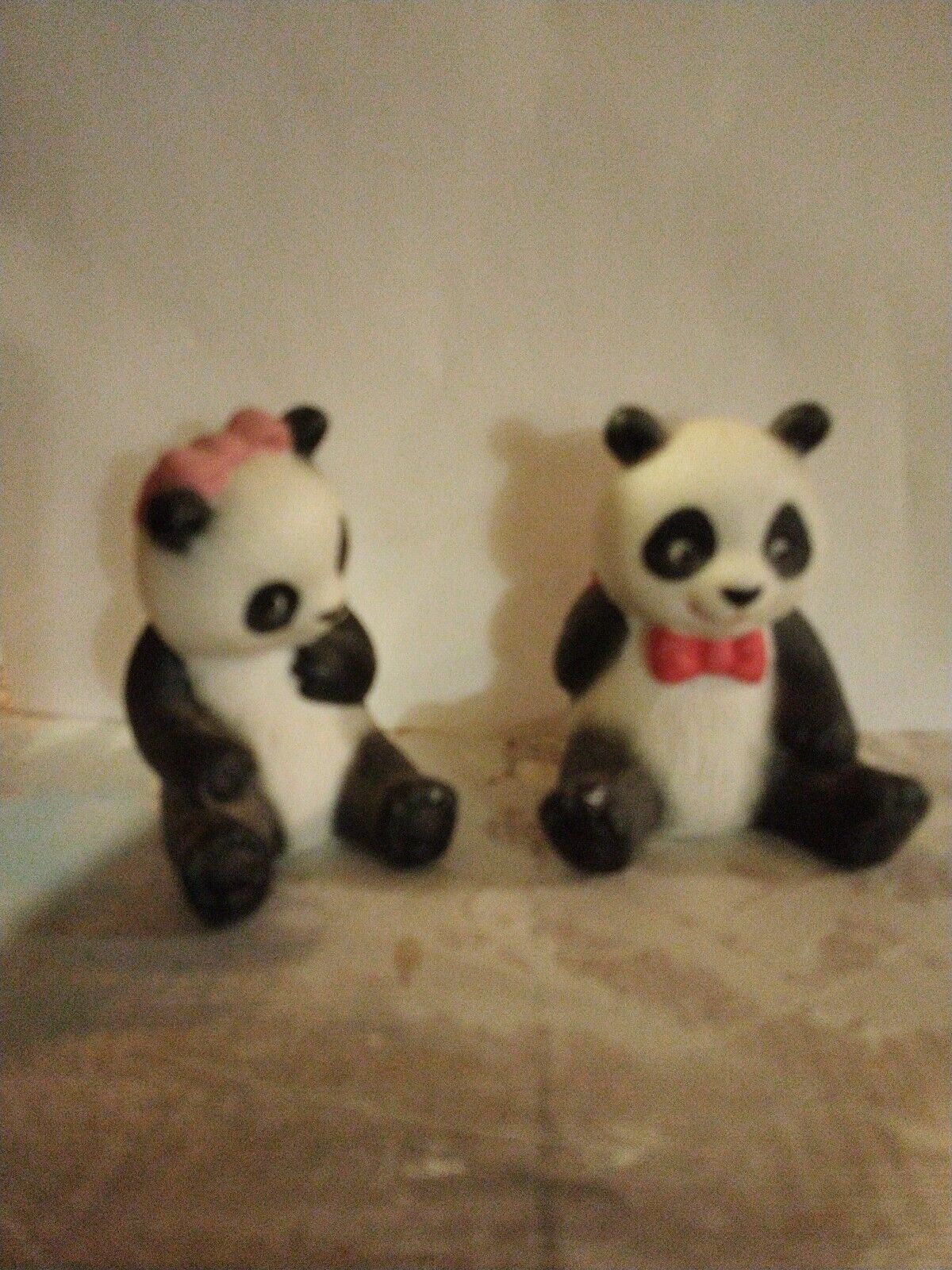 Vintage 1990 Pair of Avon Panda Bears 