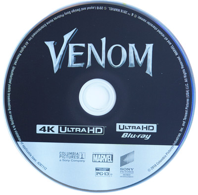Venom Blu-ray 2018 PG-13 Tom Hardy Marvel Sony Pictures Action Sci-Fi