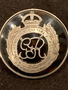 1915 British ROYAL ENGINEERS STERLING & Tortoise SWEETHEART BROOCH Bham