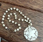 Vintage Mother Of Pearl Necklace: Matching Beads/Pendant — photo 2