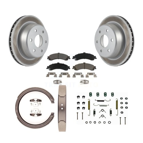 [Rear] Disc Coated Rotors Ceramic Pads Parking Shoes Hardware Kit For Chevrolet - Picture 10 of 12