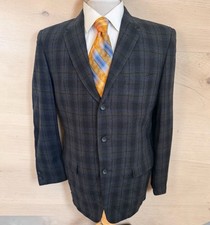 Sears Sportswear Vintage Gray Plaid Blazer Jacket Sport Coat USA Union Made 40R