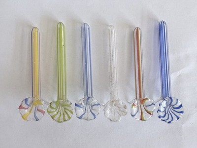 Art Deco set of 6 Lauscha Bimini Glass Vase Knife Rests