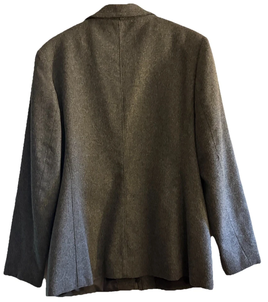 Chaqueta Blazer Harris Wallace Mujer Talla 8P Mezcla Lana Gris Forrada Cremallera Bolsillos Foto 2 de 4
