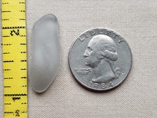 GENUINE PURE BEACH SEA GLASS SURF TUMBLED GRAY GREY SMOKE PENDANT FROSTED T5