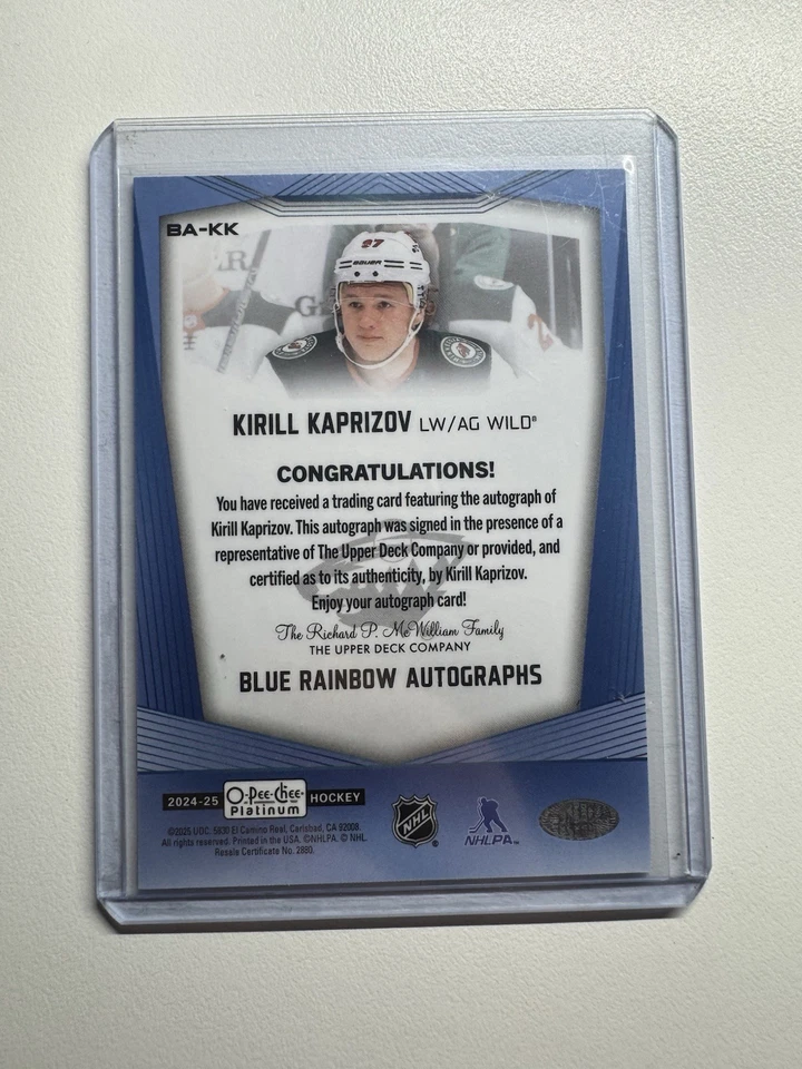 KIRILL KAPRIZOV 2024-25 O-PEE-CHEE PLATINUM BLUE RAINBOW AUTO - Image 2 of 2