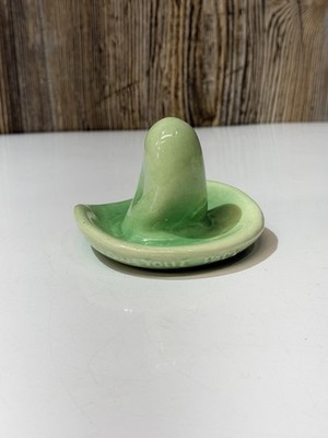 Vintage Bauer pottery cowboy hat ashtray marked ''Yellowstone''