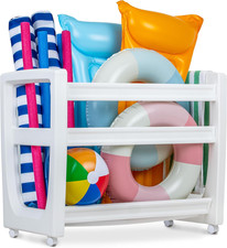 Pool Organizer for Floats and Toys - Large Waterproof Storage Rack for Outdoor P