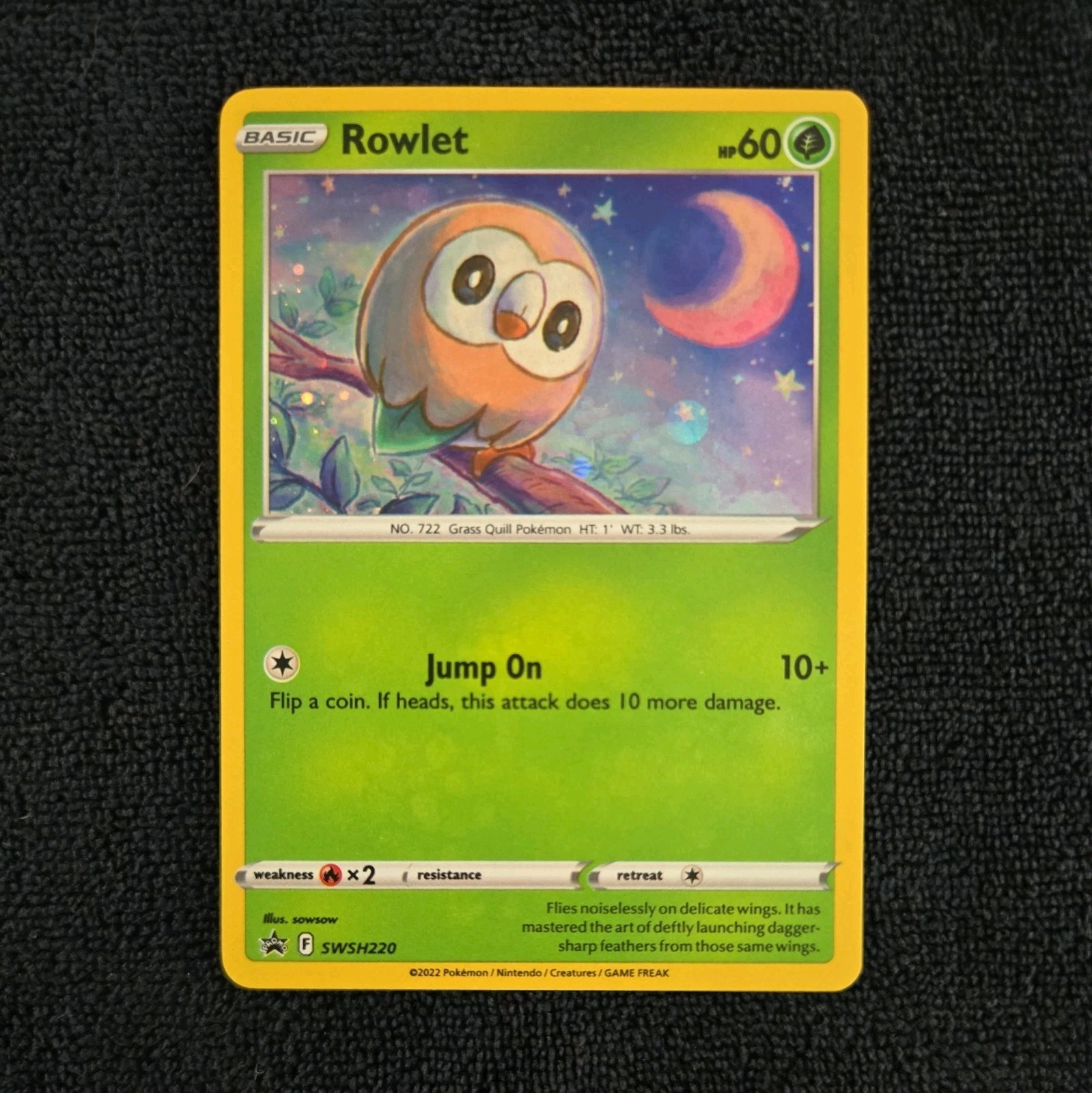 Pokemon SWSH Black Star Promo HOLO Rowlet SWSH220 - Near Mint (NM)