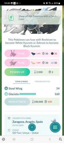 Pokemon Go Legendary Kyurem ( Normal )(Background) - Picture 2 of 2