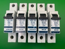 Volex MCB B6 VB06 B16 VB16 B20 VB20 B32 VB32 B40 VB40