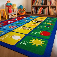 Rugs for Kids Room Kids Alphabet Educational Learning Non Slip Kids Area Rug 5x7