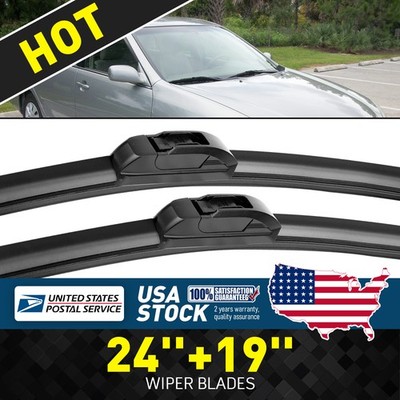 New 24'' + 19'' OEM HIGH Quality All Season Bracketless Windshield Wiper Blade