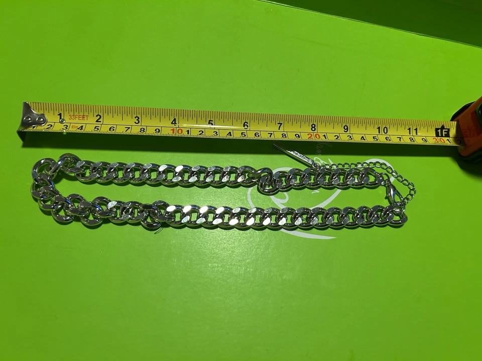 Eslabón de cadena de plata Michael Kors con collar de firma MK más collar extra Foto 3 de 4