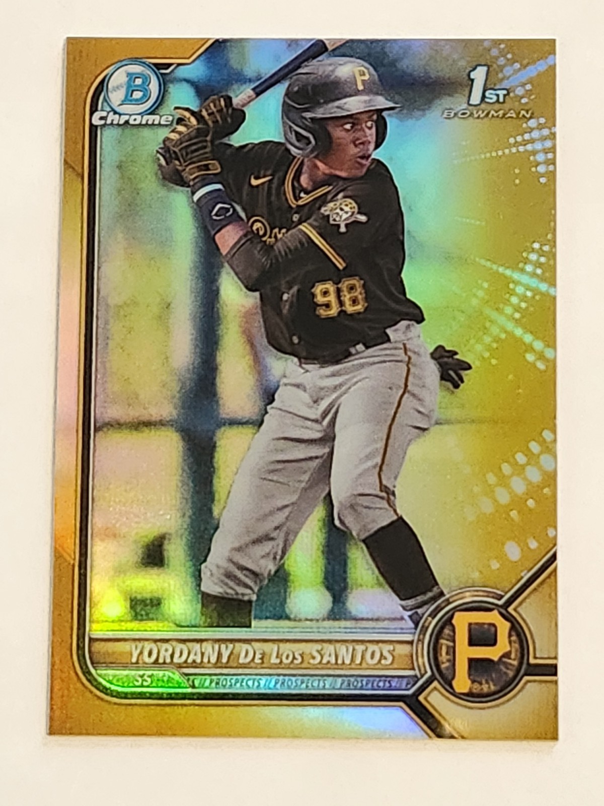 2022 Bowman Chrome - Yordany De Los Santos #BCP-166 Gold Refractor 48/50 (1st)