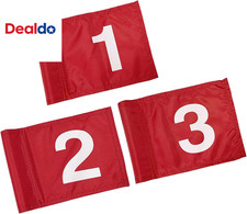 3PCS Numbered Golf Flag 8X6 Inch Upgraded Dual-Layer 420D Nylon Putting Green Go