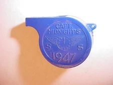 vintage 1947 Captain Midnight Radio Show premium Secret Squadron Decoder Whistle
