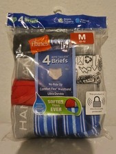 Hanes Boys Cotton Tagless Briefs 4 Pack Size Medium 10-12 Moisture Wicking NWT
