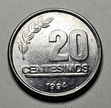 1994 Republic of Uruguay 20 Centesimos - Stainless Steel - World Coin