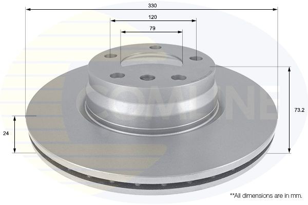 Brake Disc Front Internally Vented Fits BMW 2 Series 3 Series 4 Series COMLINE