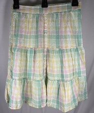 Old Navy Girls Multicolored Plaid Lined Skirt Size L 10-12 Elastic Waist