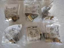 Lot of 6 C8053 Cam Locks Keyed Brite Brass Finish Stock Locks National Cabinet