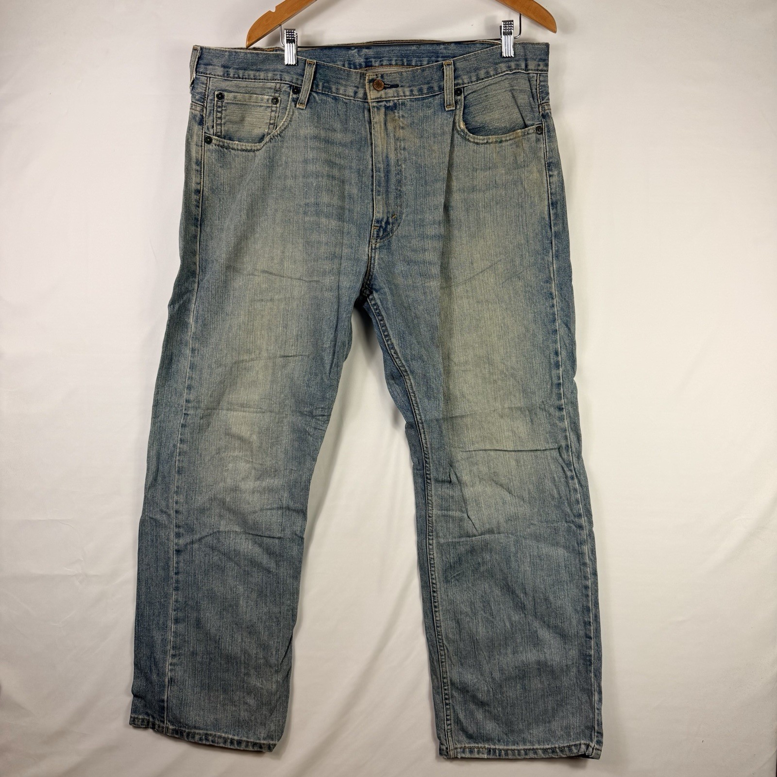 Levi's 569 Jeans Mens 38x30 Loose Fit Straight Leg Blue Light Wash Denim