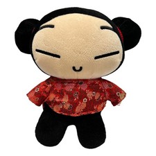 Pucca Plush Doll SOK Sonokong Vooz Anime Club 12 inch Red Floral Shirt Sitting
