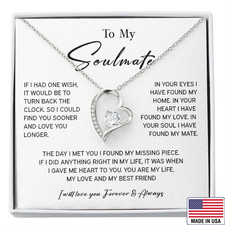 To My Soulmate Necklace, Valentine Gift for Girlfriend or Wife, Romantic Jewelry