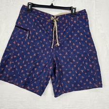 Men's Patagonia Printed Wavefarer Board Shorts Size 34 8" Inseam Blue