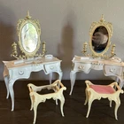 Lot Vintage Susy Goose Barbie Vanity Dressing Table Stool Set 60s Doll Furniture