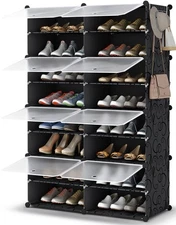 8 Tier Shoe Rack Cabinet Holds 32 Pairs Shoe Organizer for Closet Entryway