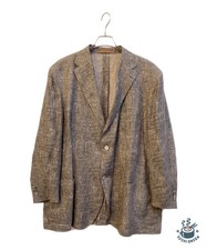 CORNELIANI Linen tailored jacket Size: 60 Gray Men