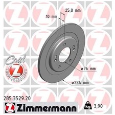 2x Zimmermann Scheibenbremse hinten 282458 285.3529.20 58411A6200