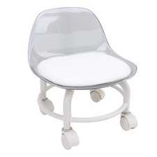 ­Low Rolling Stool With Wheels Back Support Small Acrylic Short Silent Mini