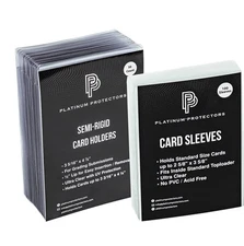 Platinum Protectors Semi-Rigid Holders Penny Sleeves for Graded Card Submissions