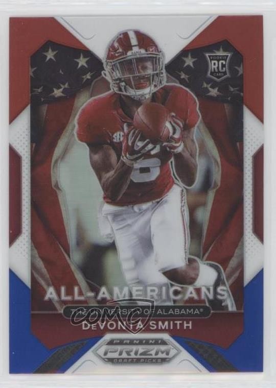 2021 Panini Prizm Draft Picks Red White & Blue DeVonta Smith #186 Rookie RC 0kr5