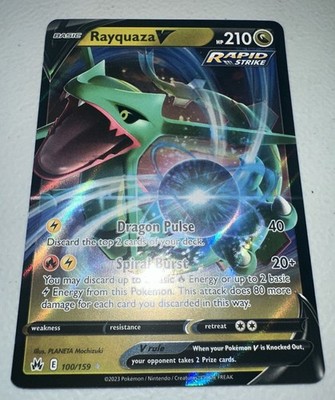Rayquaza V 100/159 (Ultra Rare) Crown Zenith Near Mint