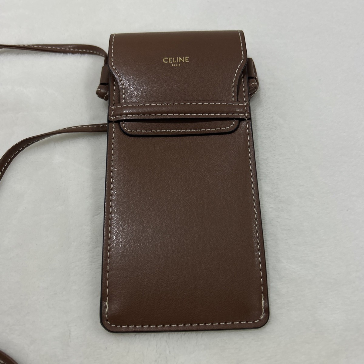 Celine Brown Leather Sunglasses Case Mini Shoulder Bag | eBay