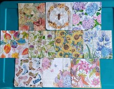 10 Assorted Cocktail Napkins For Decoupage