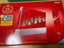 NINTENDO Wii Super Mario Bros 25th Anniversary Limited Edition Console Red w/Box