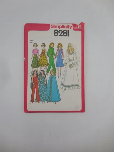 Vintage Simplicity 8281 Barbie Cher Farrah Fashion Wardrobe Sewing Pattern Uncut