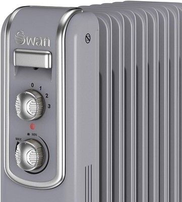 Swan SH60010GRN 9 Finned Oil Filled Radiator, Grey, 2000W | eBay