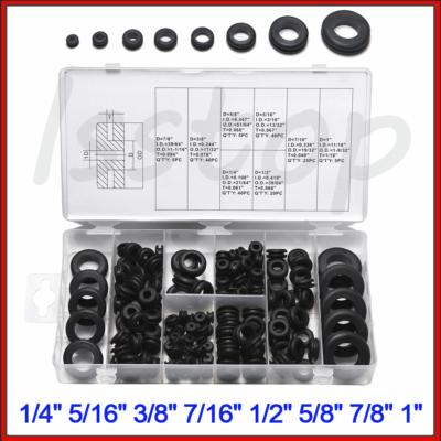 #ad 180 pcs Rubber Grommet Assortment Kit Set Electrical Wire Cable Gasket Ring US $8.17