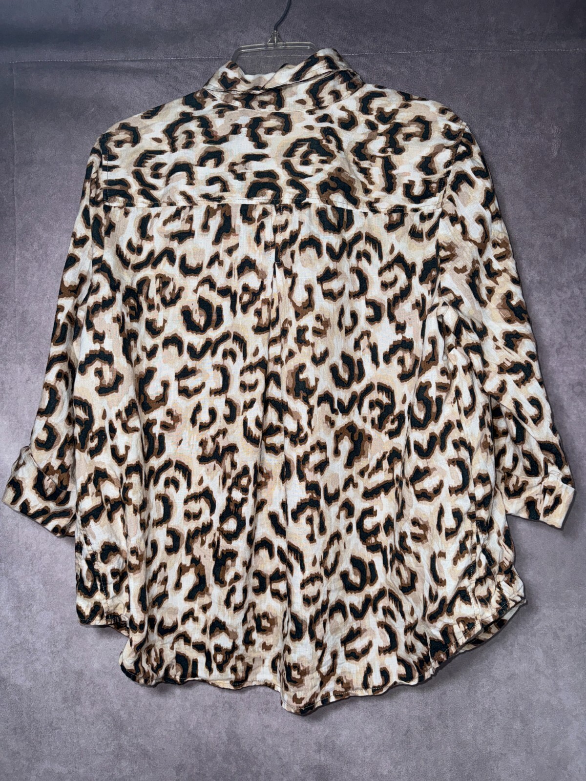 Ruby Rd Road Linen Button Up Shirt Leopard Print … - image 12