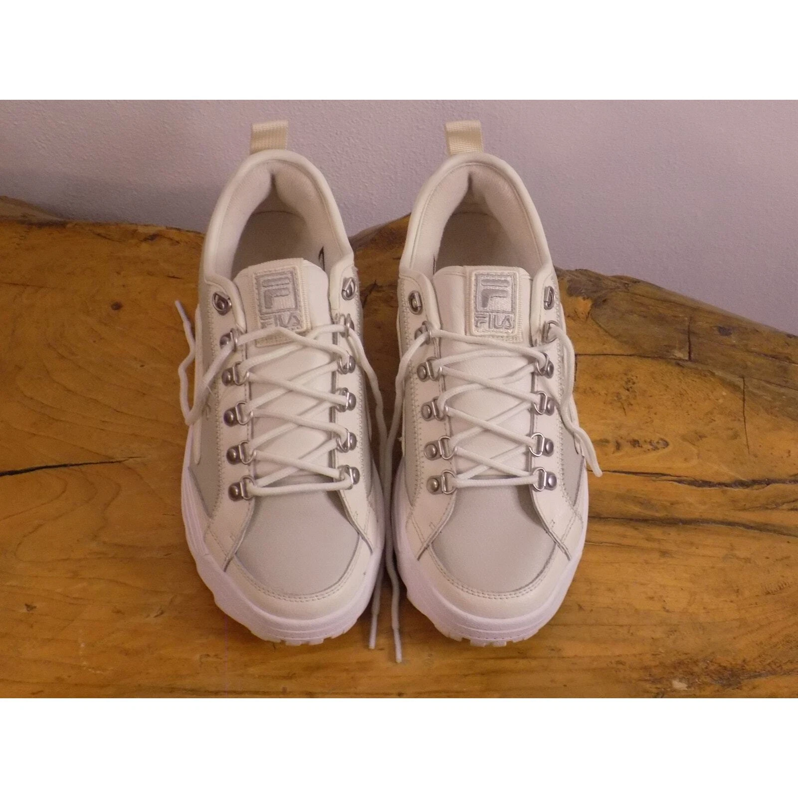 Fila Vintage Disrupter Court Donna Taglia 9.5 Gardenia Argento Chunky Swag Y2K