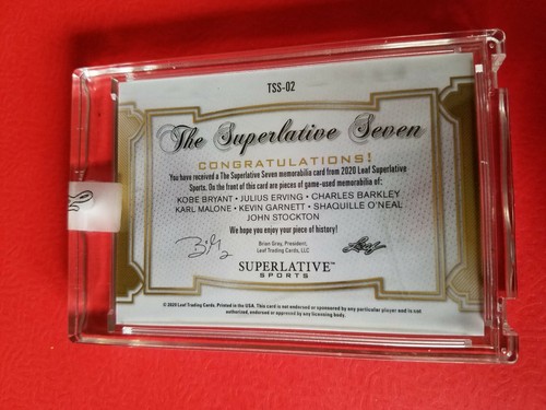 KOBE BRYANT Shaquille O'Neal DR J Karl Malone John Stockton KG JERSEY CARD LEAF - Picture 2 of 2