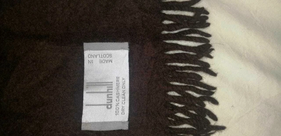 dunhill подлинный шарф коричневый 100% кашемир - Изображение 2 из 4