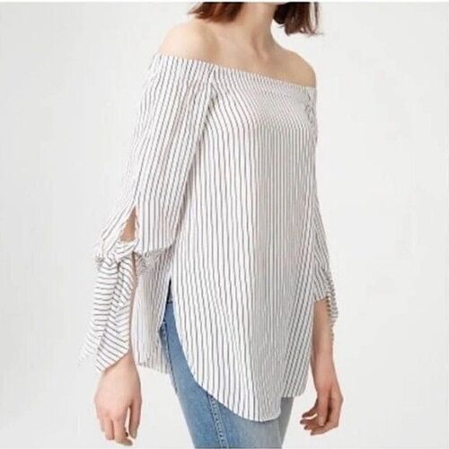 Club Monaco Sophiya Off The Shoulder Striped Top Resortwear Travel Size 8